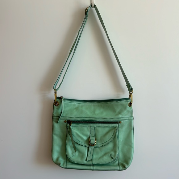 Fossil Sasha Top Zip Crossbody Bag in Mint Green - Picture 2 of 8